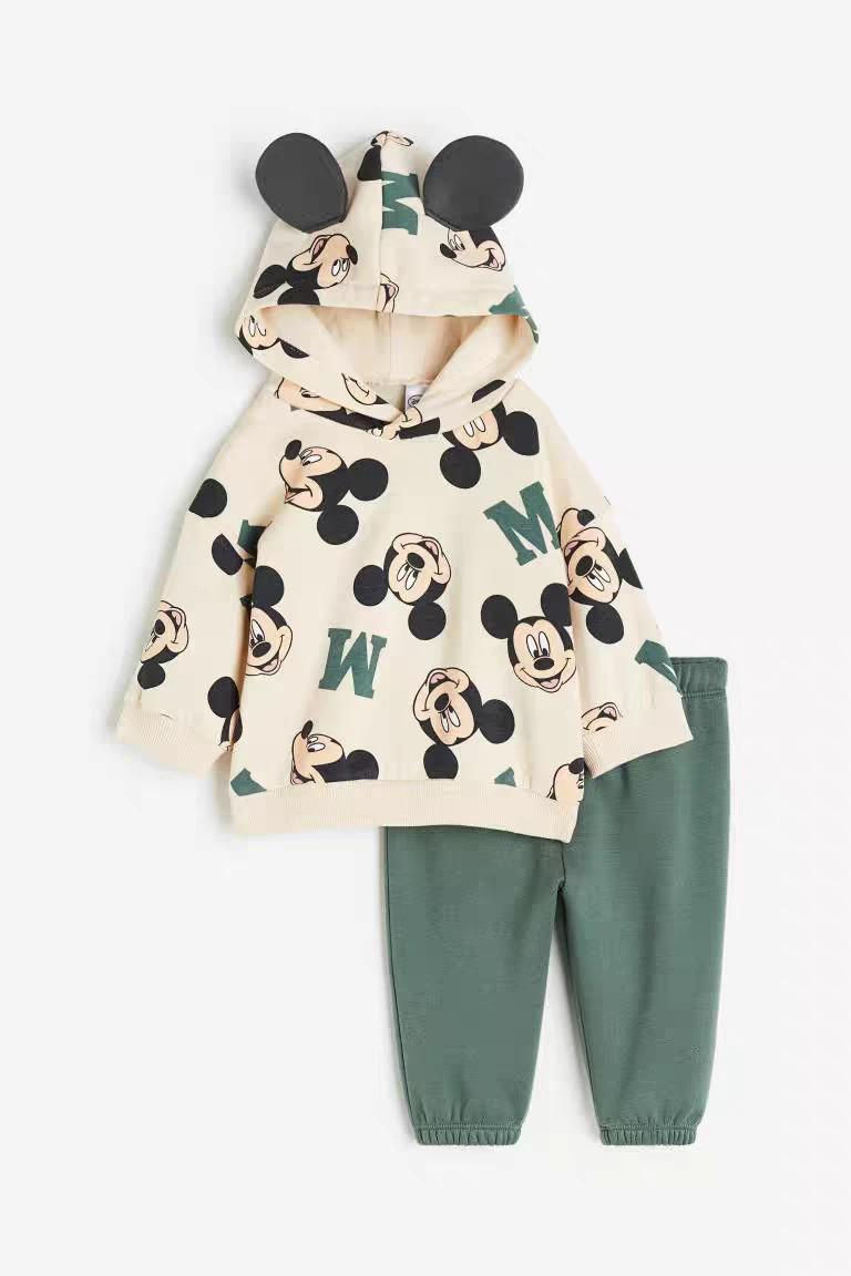 Thumbnail: Hooded Tops Solid Color Leggings 2pcs Boys And Girls Autumn Clothes Autumn Pants