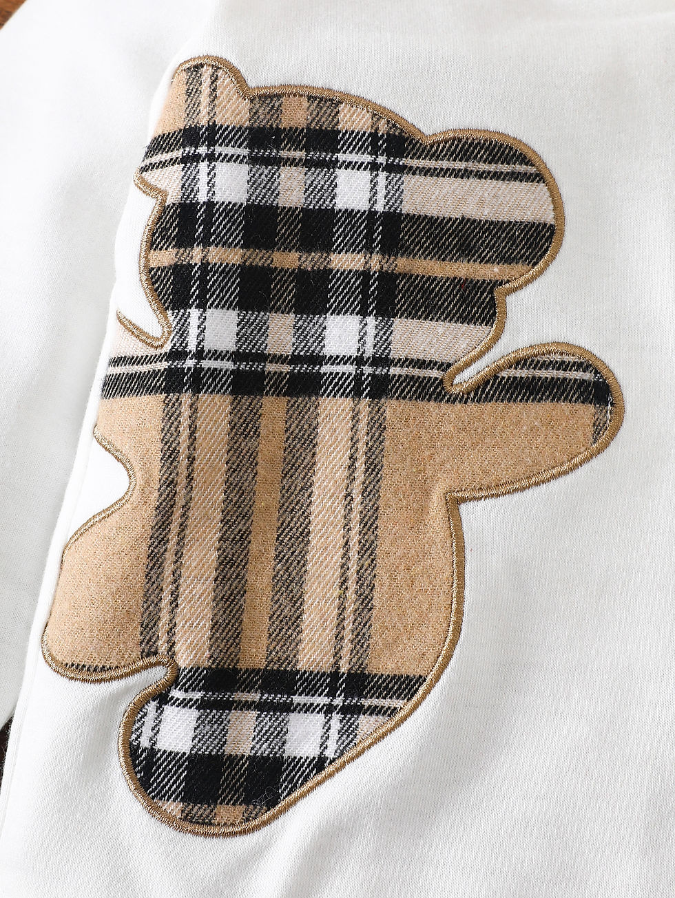 Thumbnail: IURNXB 2pcs Baby Clothes Set Infant Cartoon Bear Plaid Patchwork Hoodie Top+Swea