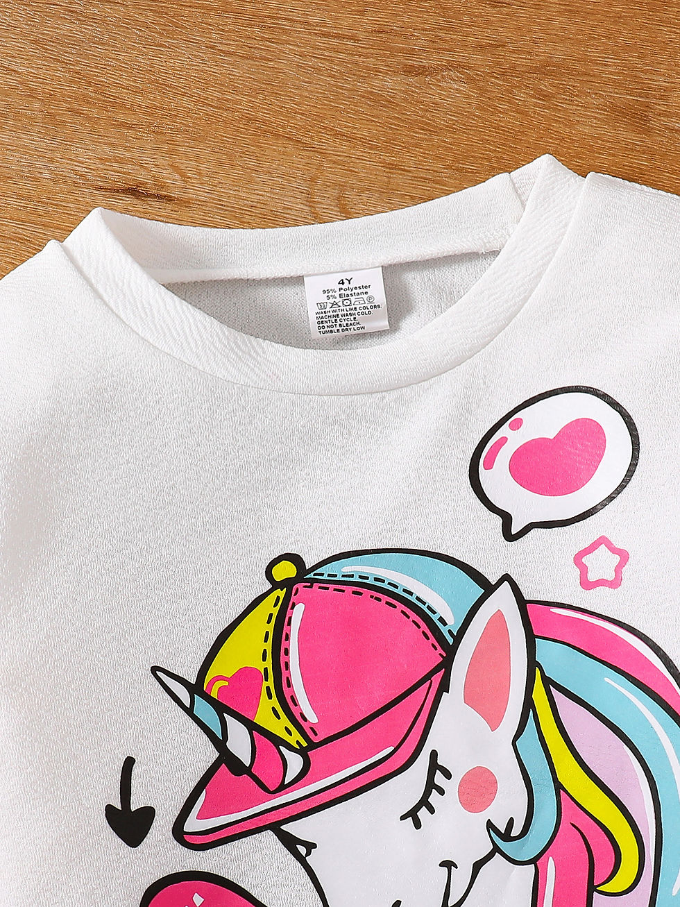 Thumbnail: Children's clothing girls' fashion set autumn cartoon print white round neck lon