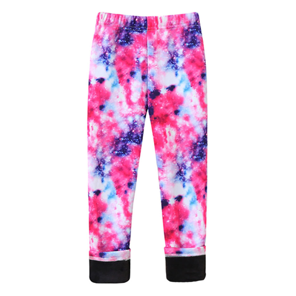 Thumbnail: Girls Warm Plush Long Pants for Autumn Spring Cartoon Butterfly Striped Soft Coz