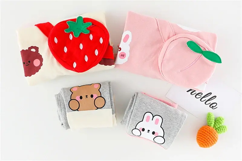 Thumbnail: Baby Girls Clothing Sets Spring Autumn Kids Cartoon Rabbit Long Sleeve T Shirt P