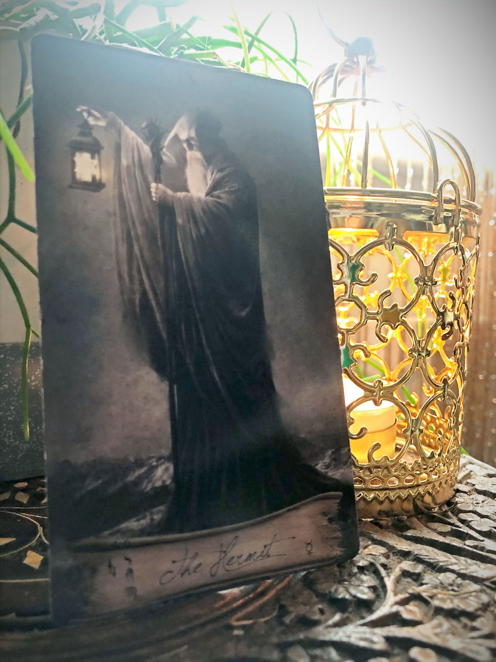 The Hermit Tarot Card from the Heaven & Earth Tarot Deck