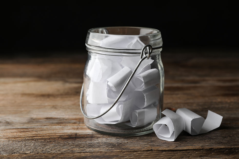 Gratitude jar for a Winter Solstice ritual