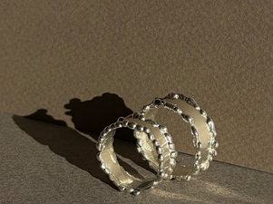 Two finished rings made with lost wax casting method