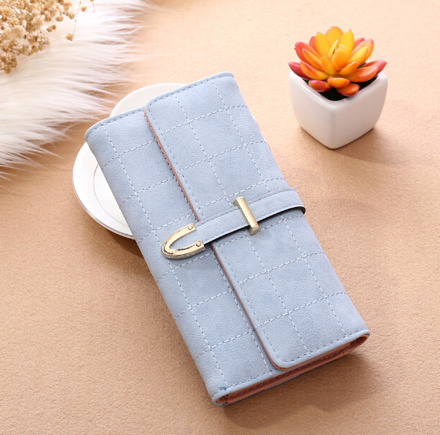 Thumbnail: Korean Style Long Wallet with Matte Diamond Pattern