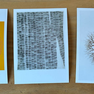 Three postcards displaying Ruth Asawa's work