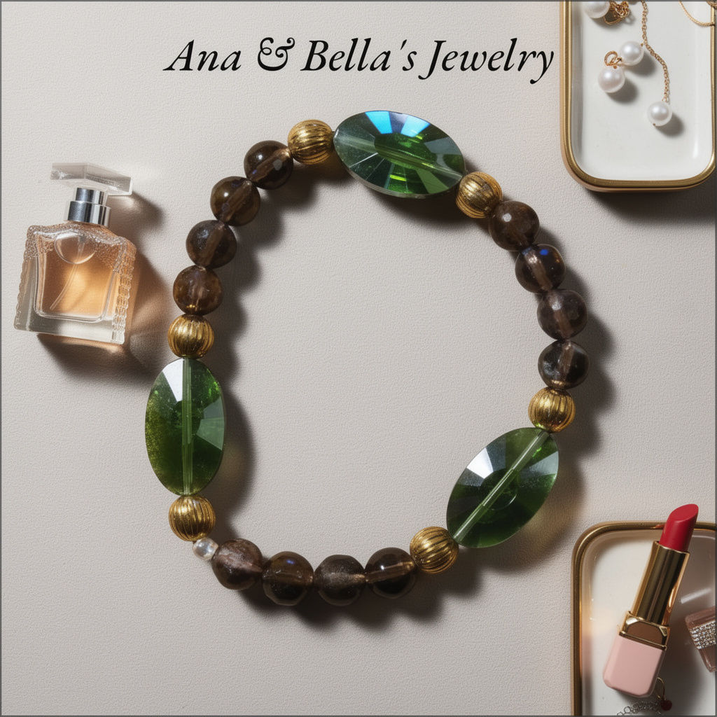 Oval Faceted Green Glass