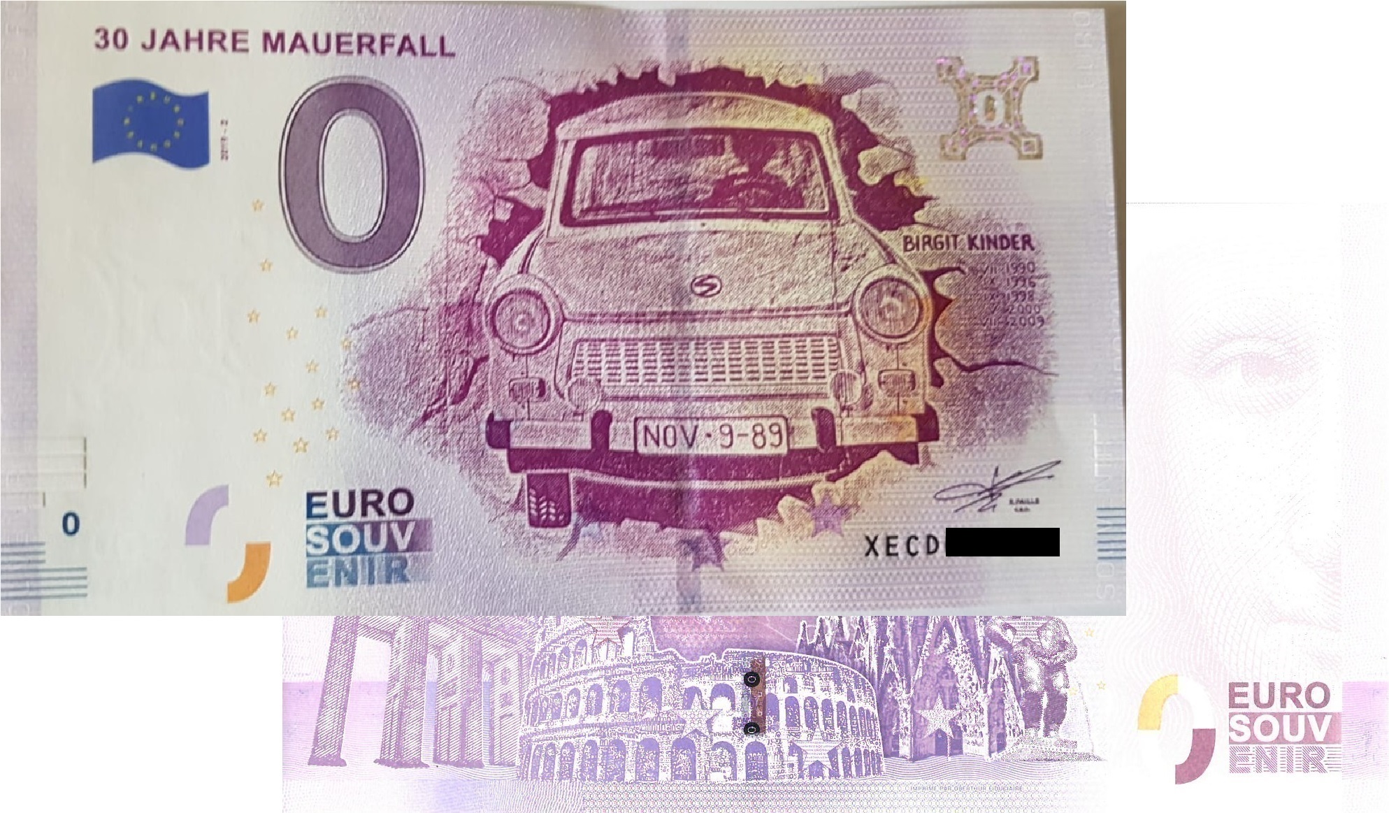 30 Jahre Mauerfall 20192 Null Euro Souvenirschein 0 € Euro Schein eBay