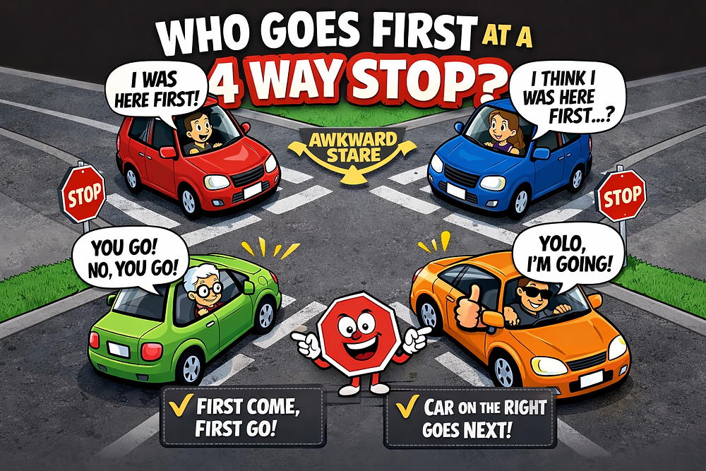 4 Way Stop Who Goes First Aesthetic Wallpaper
