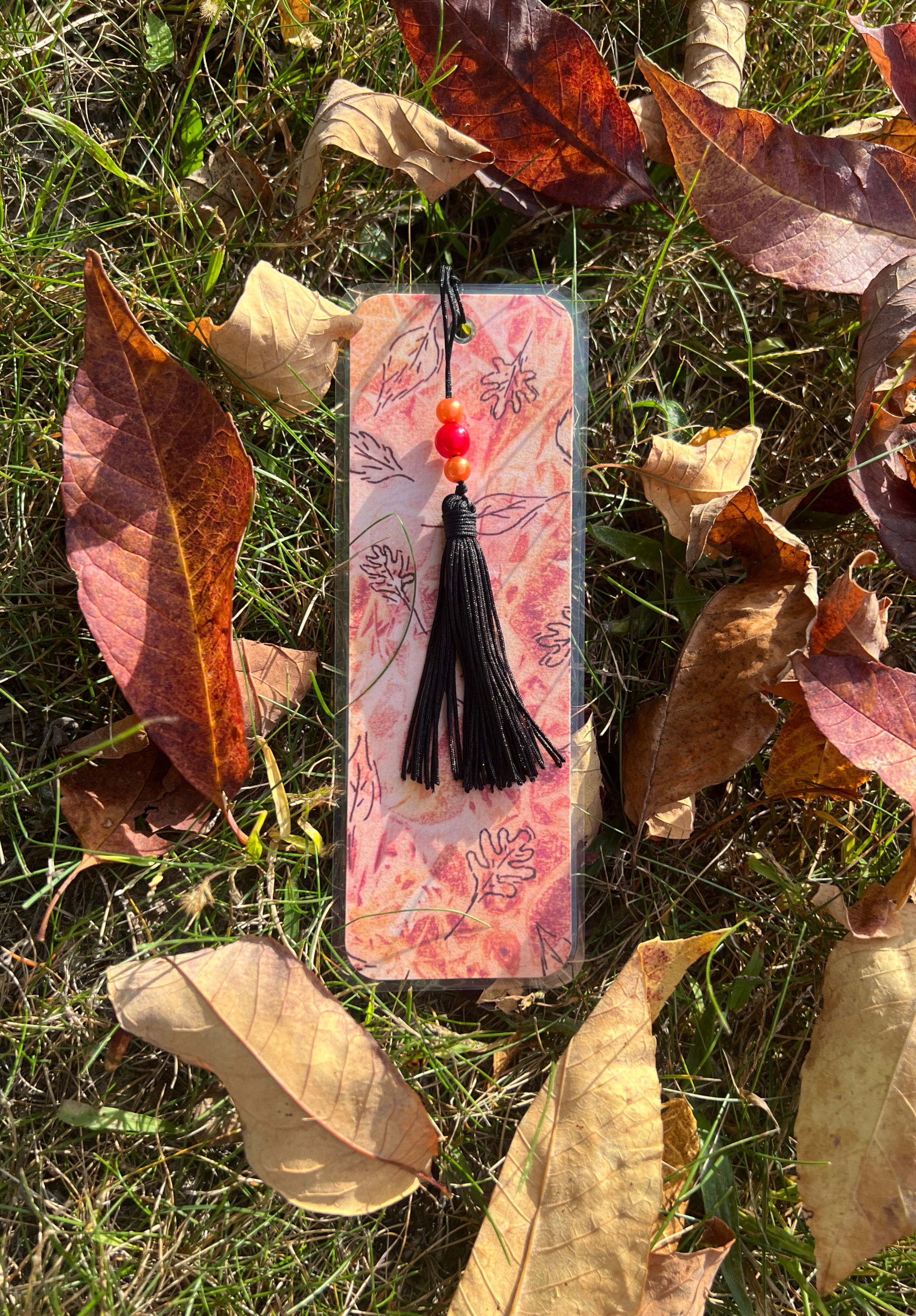 Stained Glass Leaves Bookmark