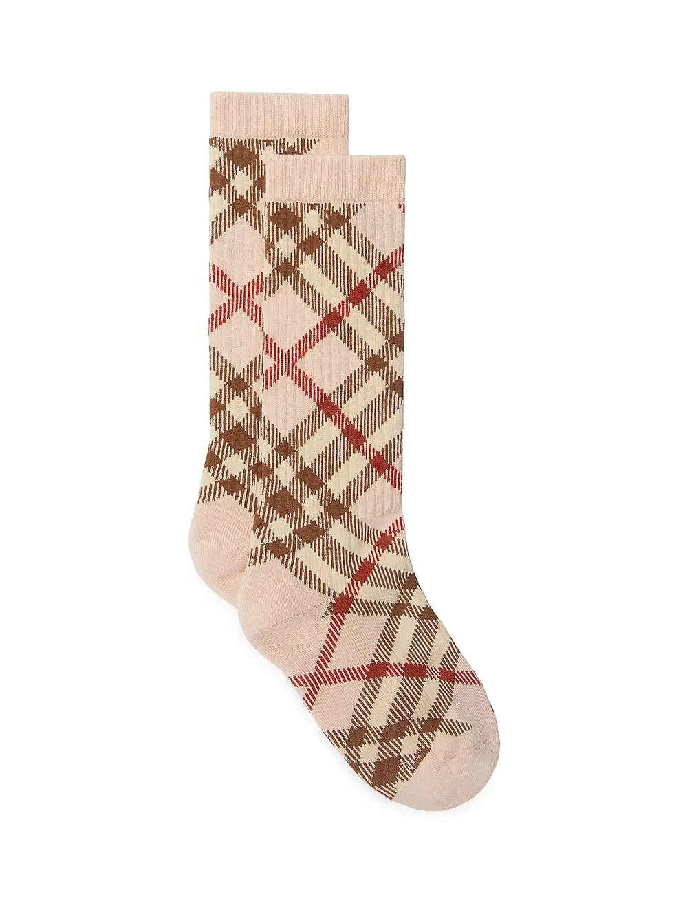 Burberry designer socks featuring classic check or minimalist logo design.