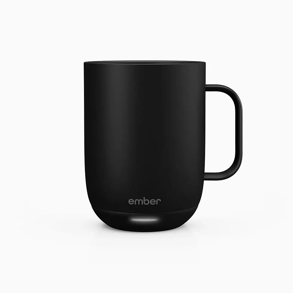 “Ember Temperature Control Smart Mug 2 in matte black, a sleek tech gift and one of the best gifts for the guy who doesn’t want anything.”