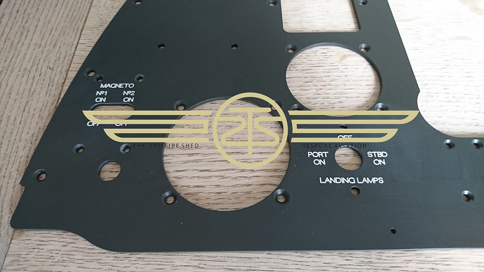 Thumbnail: A closeup of a Spitfire I engraved instrument panel