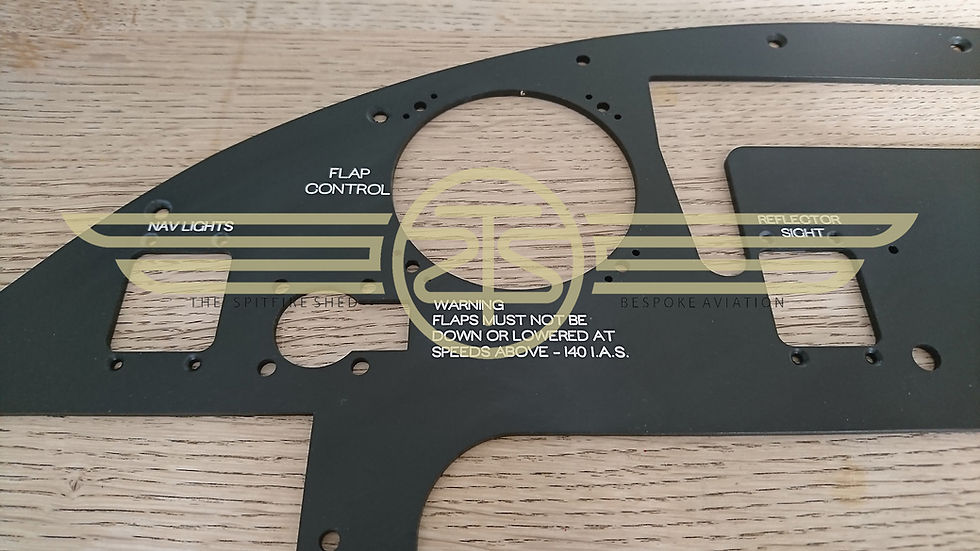 Thumbnail: A closeup of a Spitfire I engraved instrument panel