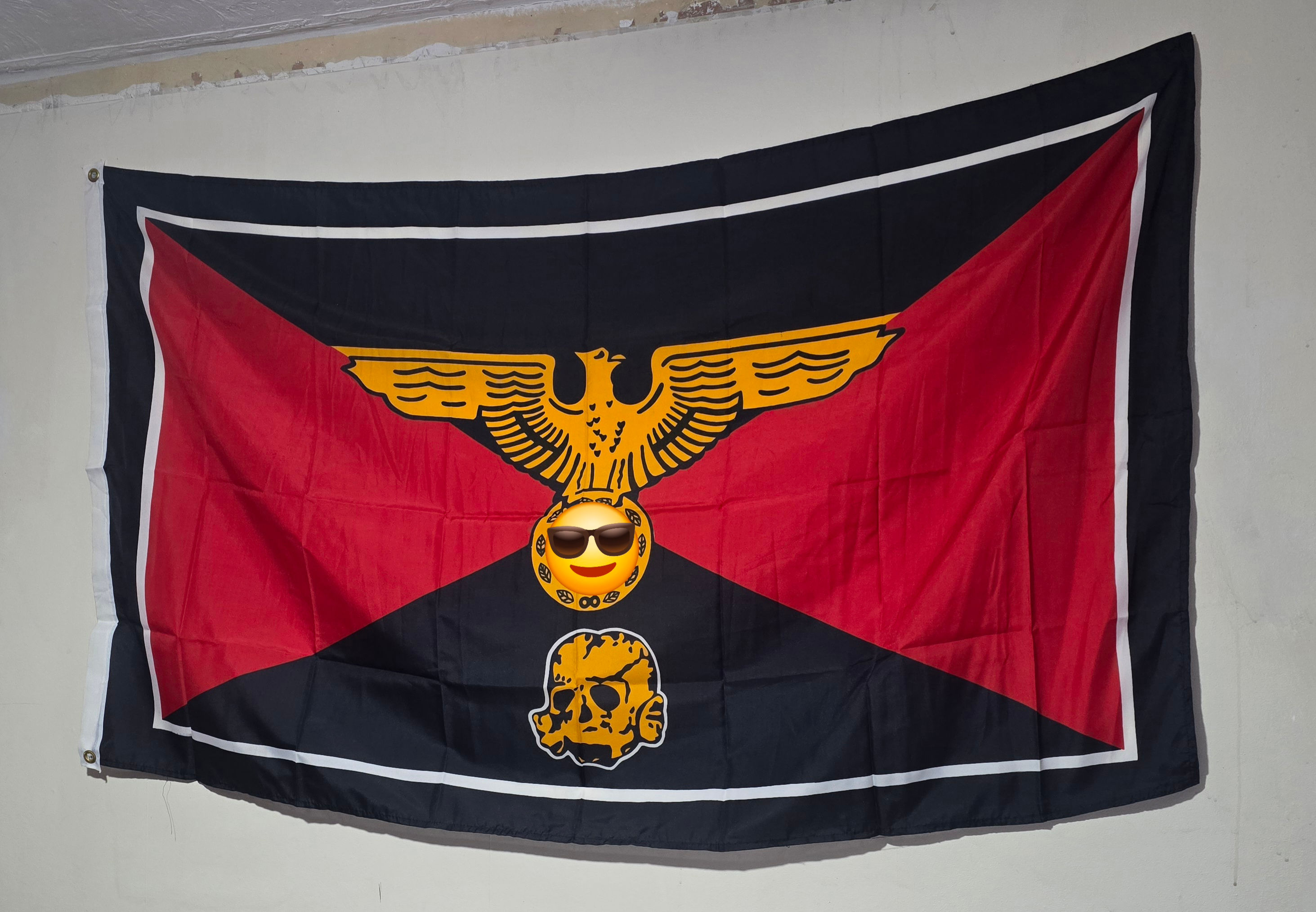Reproduction German WWII Skull & Eagle Flag 5x3 