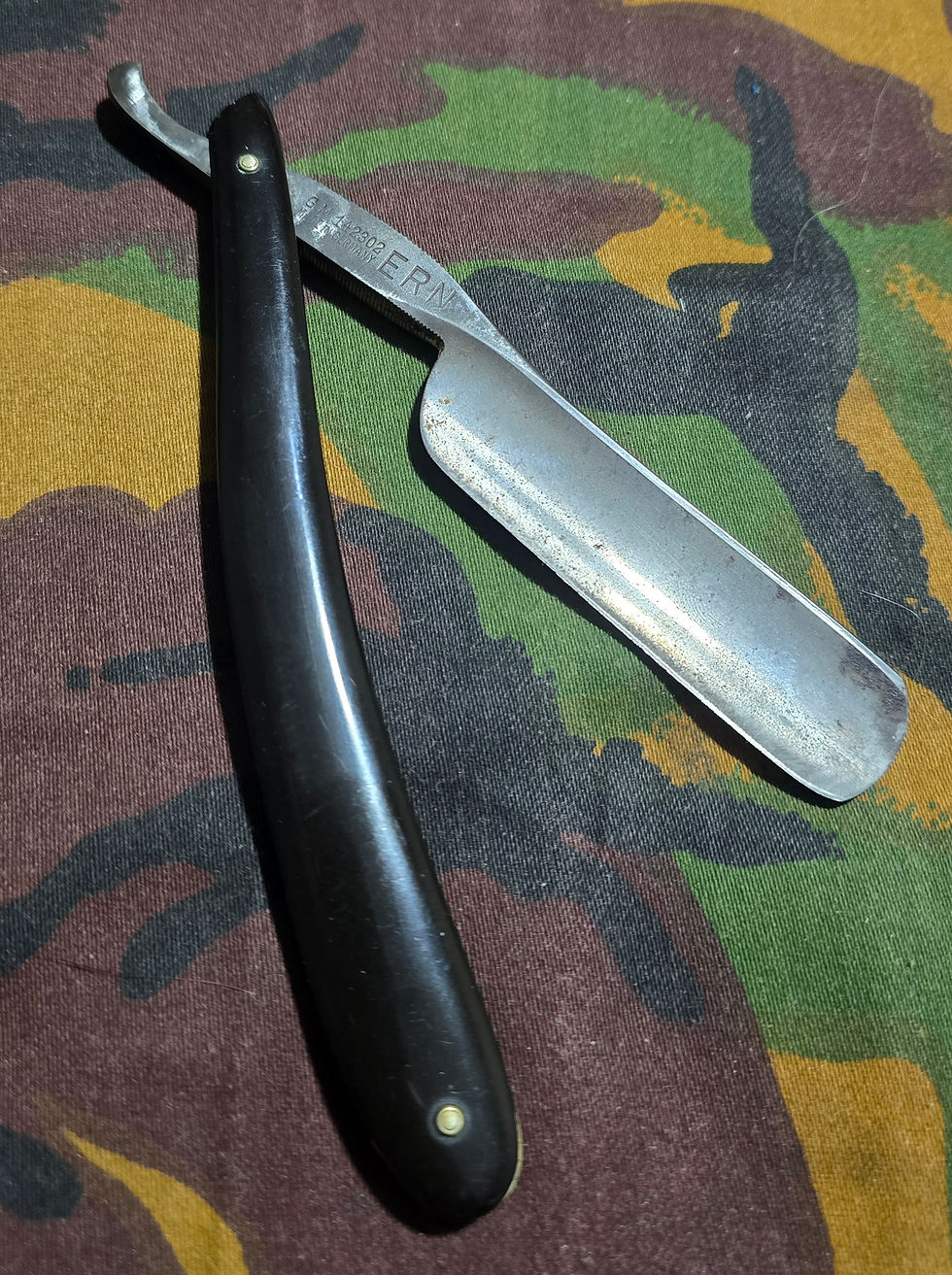 Thumbnail: A Vintage German Straight Razor Manufactured by ERN ATOR" Small Damage On Handle