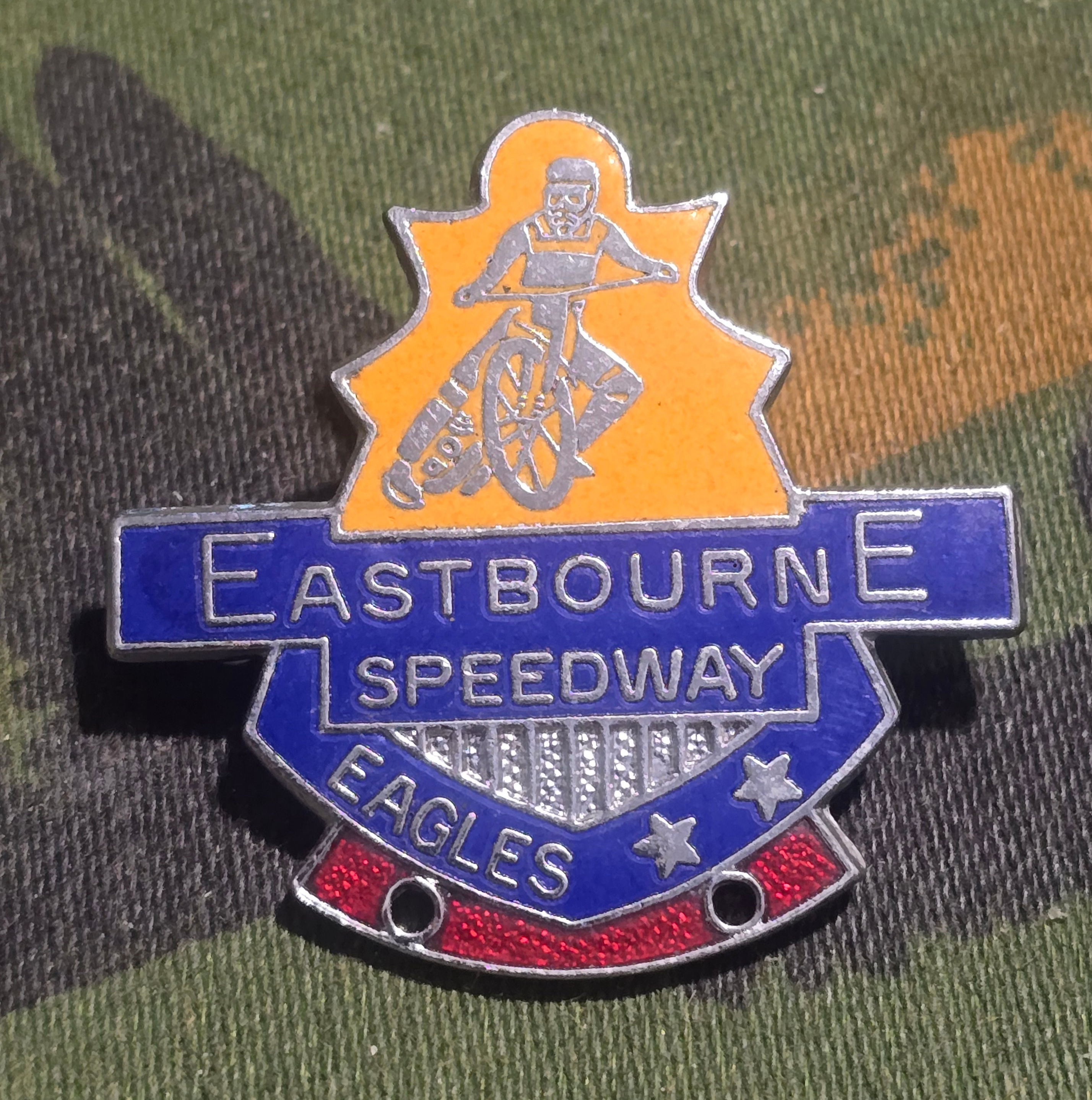 Vintage Eastbourne Eagles Speedway Supporters Lapel Or Pin Badge