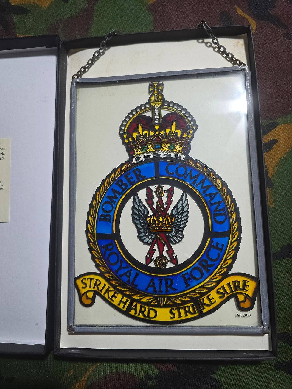 Thumbnail: Rectangle Stained-Glass Badge The Royal Air Force RAF Bomber Command New In Box