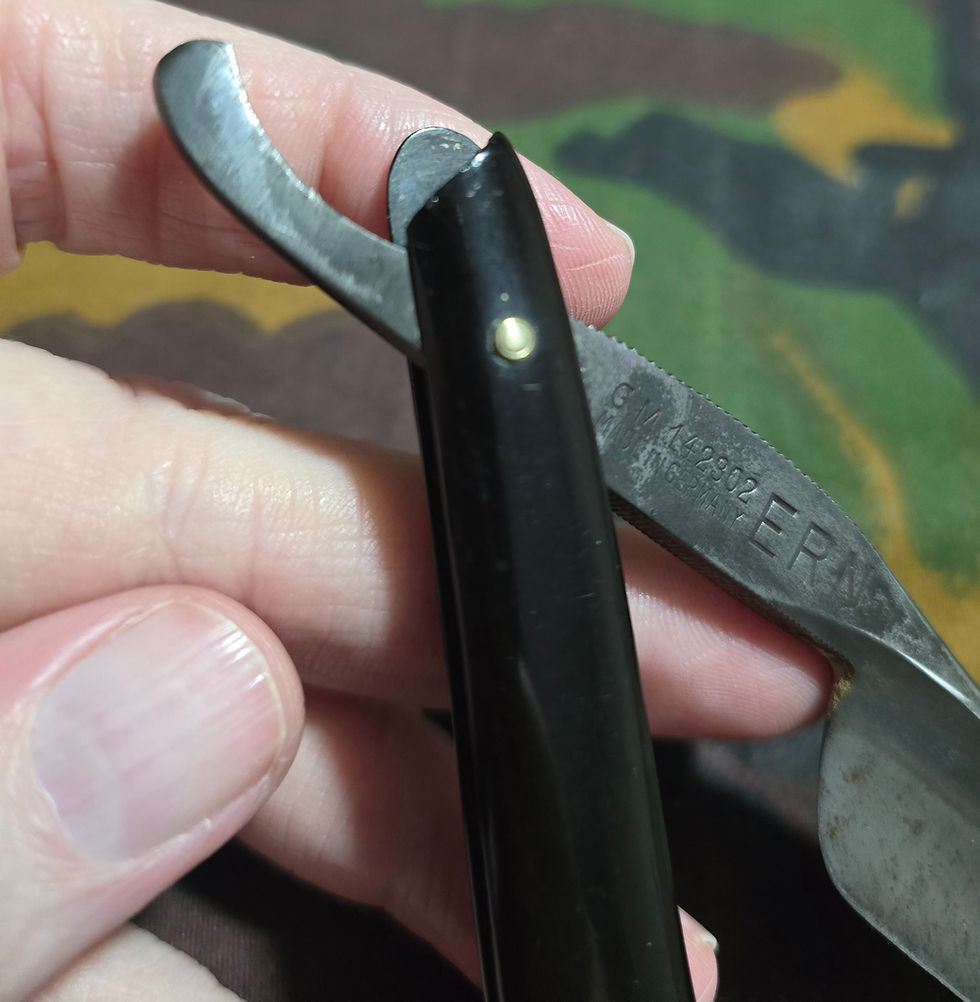 Thumbnail: A Vintage German Straight Razor Manufactured by ERN ATOR" Small Damage On Handle