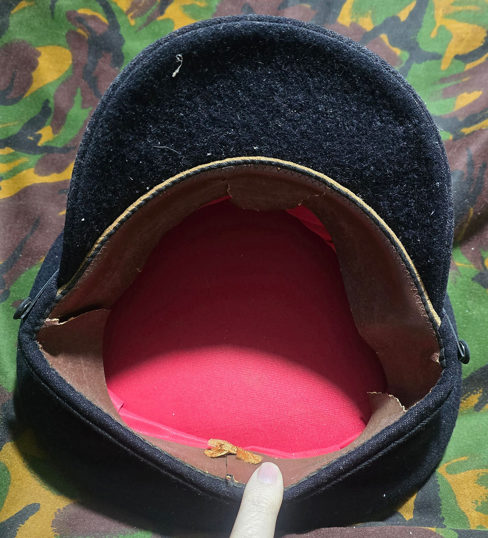 Thumbnail: Royal Tank Regiment Peaked Cap With Cap Badge "Well Used Condition" See Pics