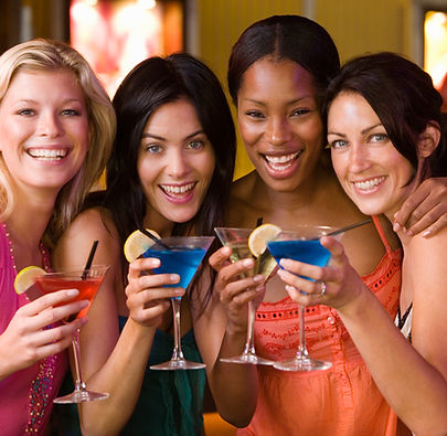 Image of 4 young women symbolizing feeling happy about counseling for college students