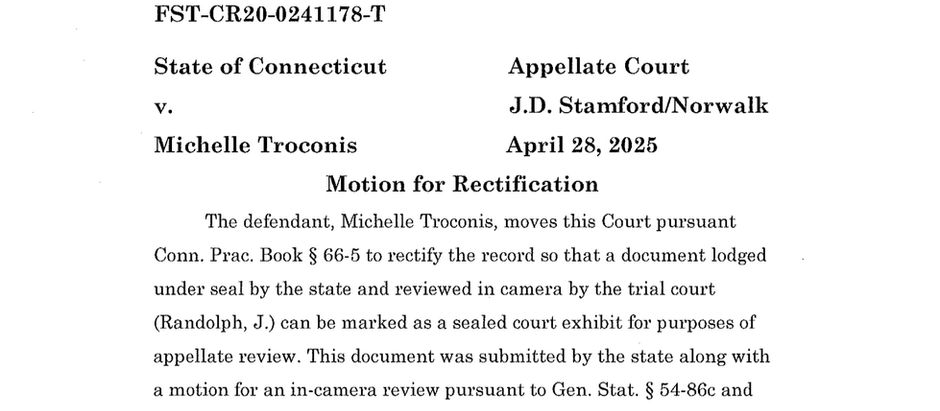 Michelle Troconis Files Motion for Rectification in Appeal Over Missing Exculpatory Evidence