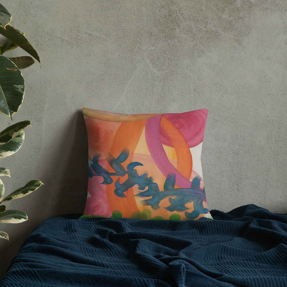 Thumbnail: Cranes in the Sky Linen Touch Pillow