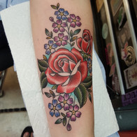 Rose and Flowers Tattoo