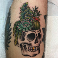 Succulent Skull Tattoo