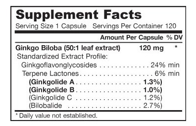 섬네일: 징코 빌로바 50:1 (120정)