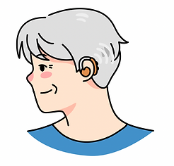 Man wiht a hearing aid