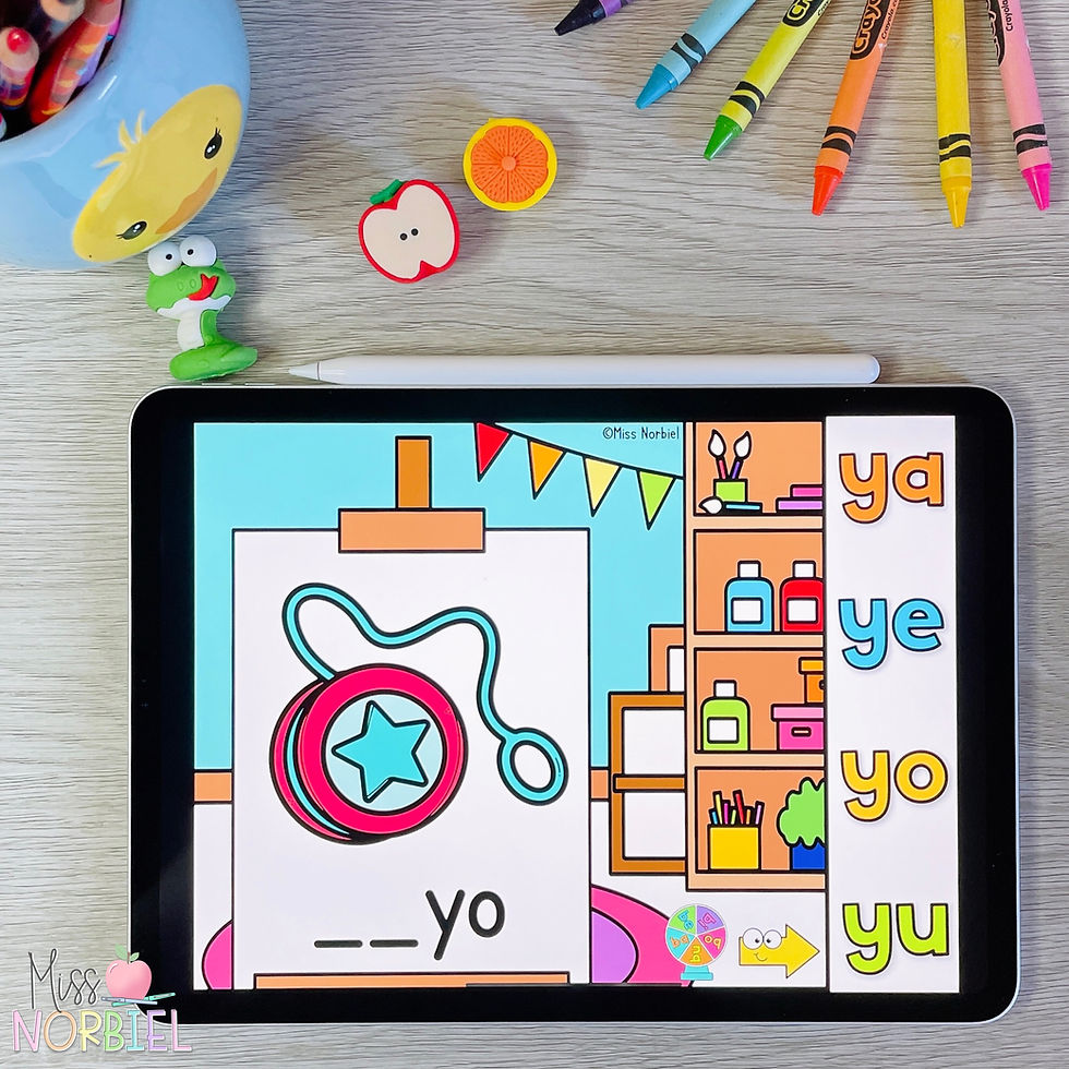 palabras con ya ye yi yo yu | Actividades con las sílabas