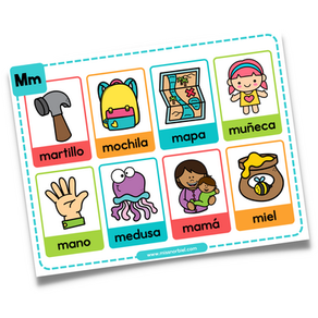 Palabras con m para niños| Sílabas ma me mi mo mu