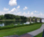 the Susquehanna River from Wilkes-Barre's River Commons, part of the Luzerne County Levee Trail