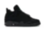 Sleek black Jordan 4 sneaker isolated on a clean white background.