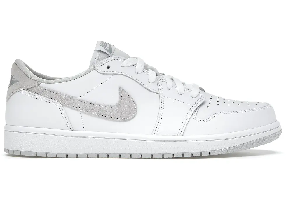 White low-top sneaker with light grey Nike swoosh and laces.