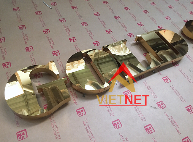 gia công chữ nổi inox vàng