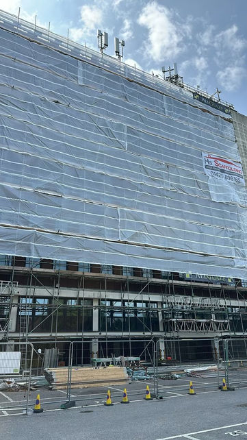 Scaffolding on building