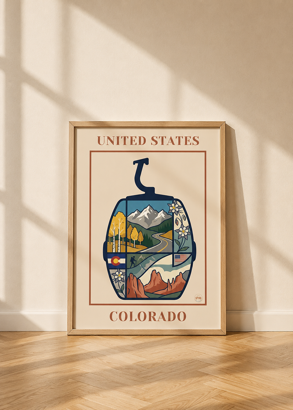 Affiche Colorado style travel poster USA encadrée