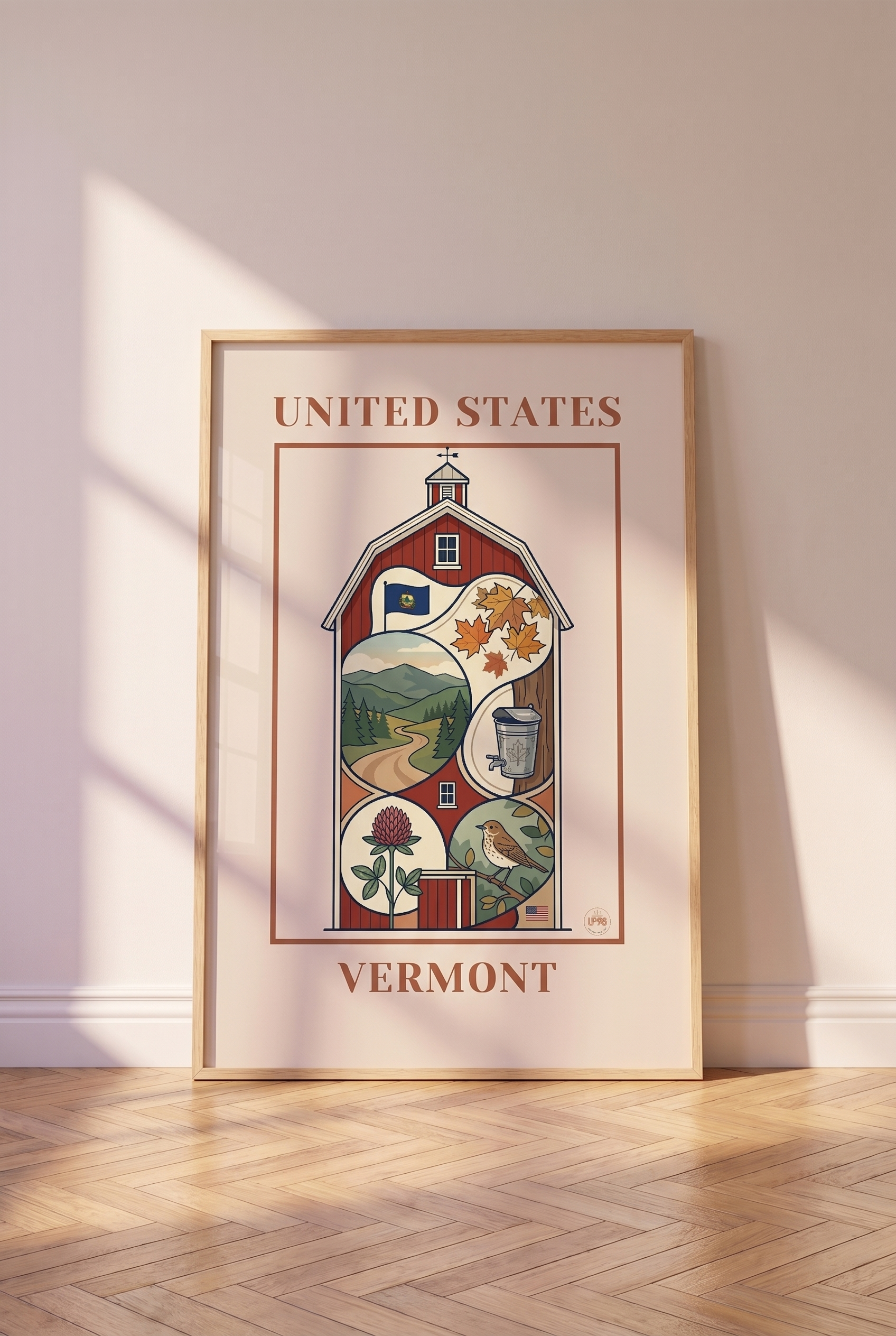 Affiche décorative Vermont style travel poster premium
