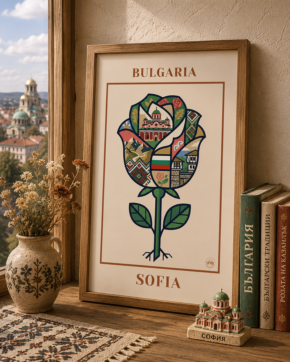 Affiche BULGARIA décorative avec vue sur la ville de Sofia