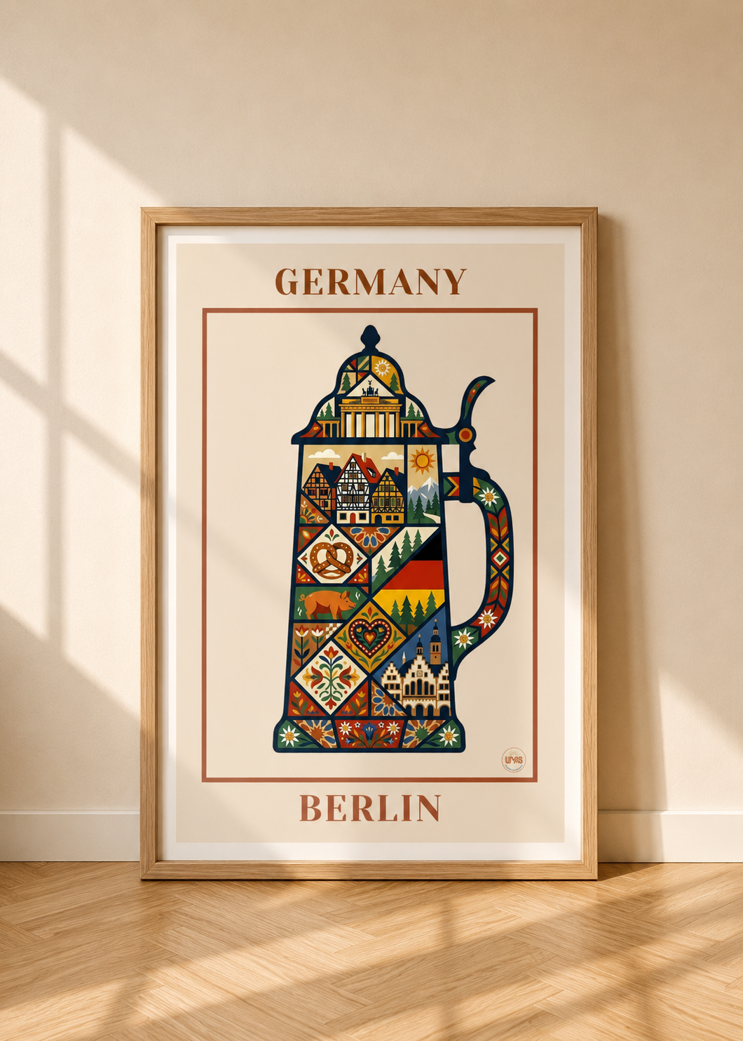 Affiche GERMANY encadrée représentant Berlin dans un intérieur élégant