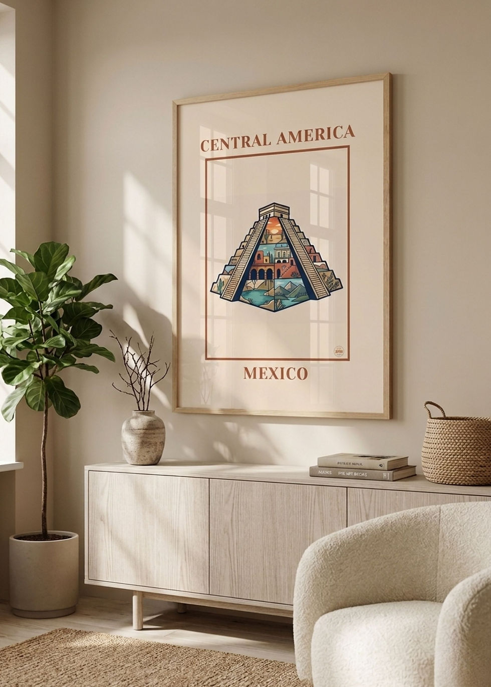 Affiche MEXICO mise en scène dans un intérieur élégant