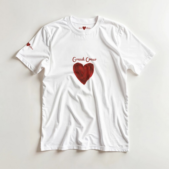 Miniature : t shirt maman Grand Coeur blanc vue de face