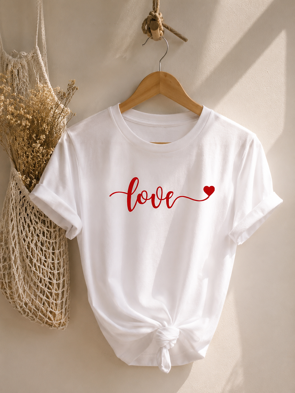 T-shirt femme blanc Love de Paris avec motif cœur rouge romantique