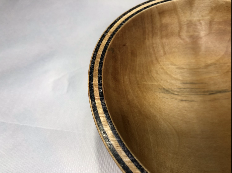 Thumbnail: Silver Birch Bowl with Volcanic and Dolomite sand inlay