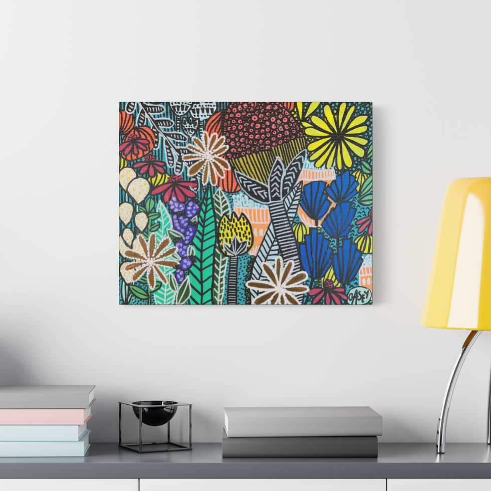 Nature-inspired abstract wall art with soft petal hues, canvas print
