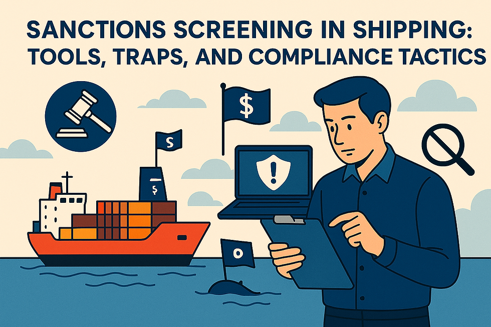 🚫 Sanctions Screening in Shipping: Tools, Traps, and Compliance Tactics