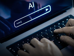 AI prompt on laptop