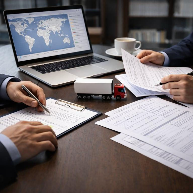 Assessoria em importação realizando análise de documentos e viabilidade da operação
